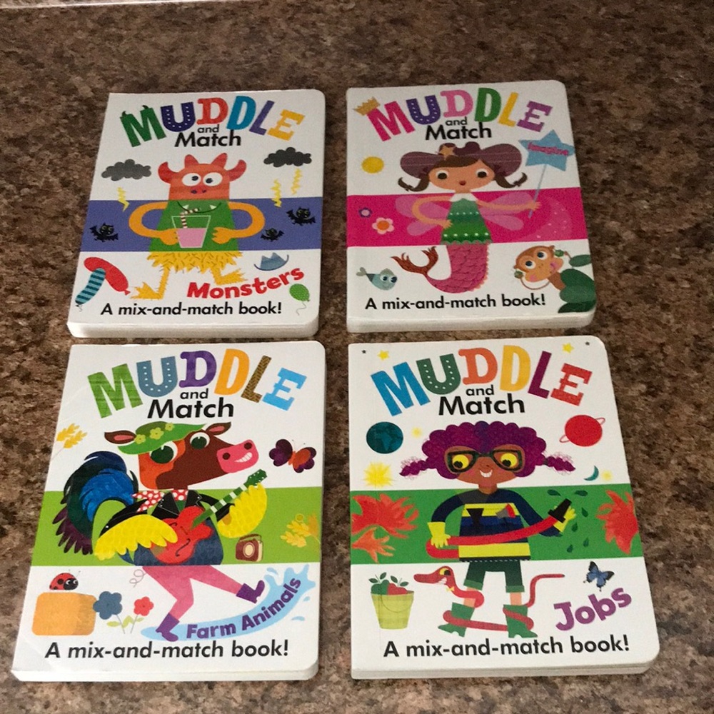 TODDLER Set Of 4 Muddle and Match Board Books From Kane Miller